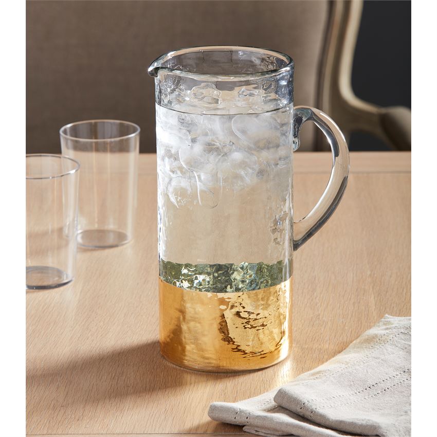 Gold Hammered Glass Pitcher - Gary's Wine & Marketplace