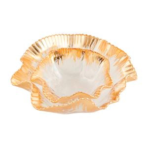 Ruffle Bowl w/Gold Edge